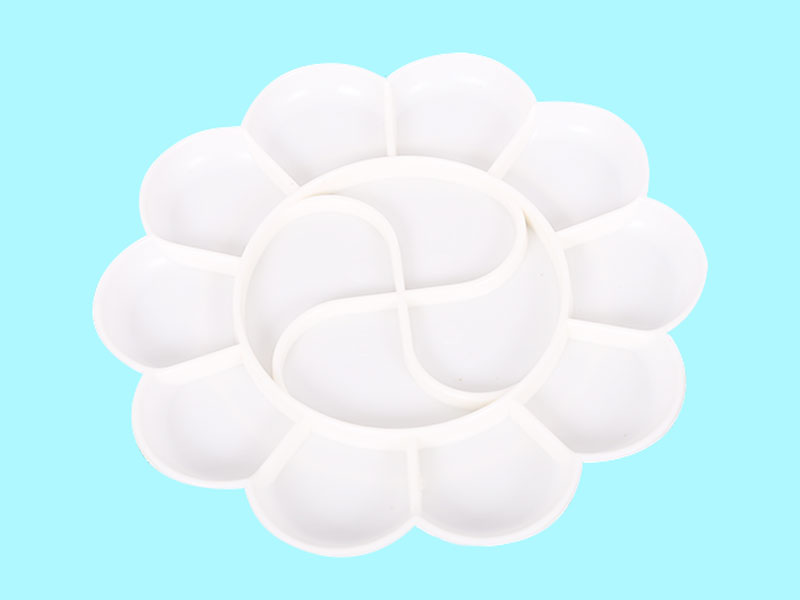 十四孔梅花形調(diào)色碟